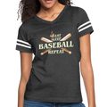 EAT SLEEP BASEBALL Women’s Vintage Sport T-Shirt - vintage smoke/white