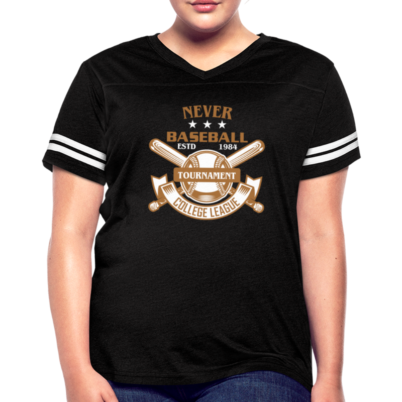 NEVER BASEBALL Women’s Vintage Sport T-Shirt - black/white
