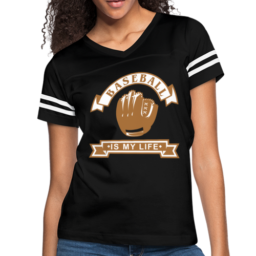 BASEBALL IS MY LIFE Women’s Vintage Sport T-Shirt - black/white