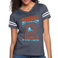 BASEBALL AIN'T SOMETHING Women’s Vintage Sport T-Shirt - vintage navy/white