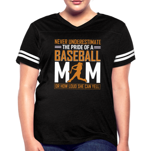 BASEBALL MOM Women’s Vintage Sport T-Shirt - black/white