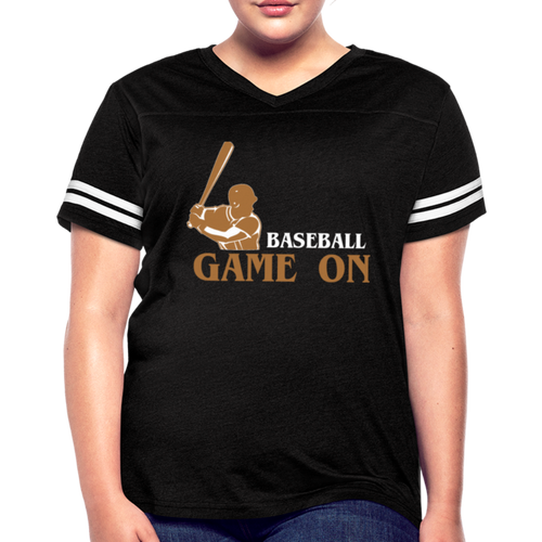 BASEBALL GAME ON Women’s Vintage Sport T-Shirt - black/white