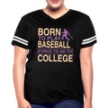 BORN TO PLAY BASEBALL Women’s Vintage Sport T-Shirt - black/white