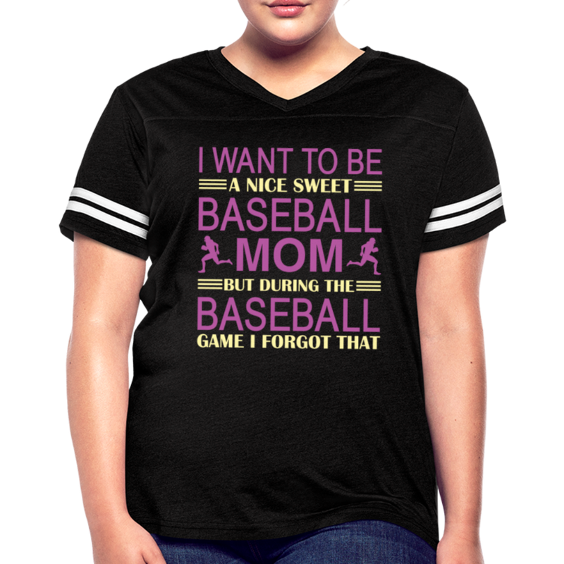 BASEBALL MOM Women’s Vintage Sport T-Shirt - black/white