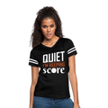 QUIET I'M KEEPING SCORE Women’s Vintage Sport T-Shirt - black/white