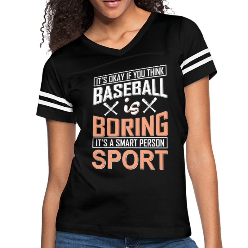 BASEBALL IS BORING Women’s Vintage Sport T-Shirt - black/white