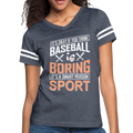 BASEBALL IS BORING Women’s Vintage Sport T-Shirt - vintage navy/white