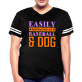 BASEBALL AND DOG Women’s Vintage Sport T-Shirt - black/white