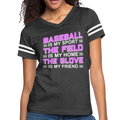 BASEBALL IS MY SPORT Women’s Vintage Sport T-Shirt - vintage smoke/white