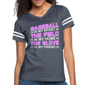 BASEBALL IS MY SPORT Women’s Vintage Sport T-Shirt - vintage navy/white