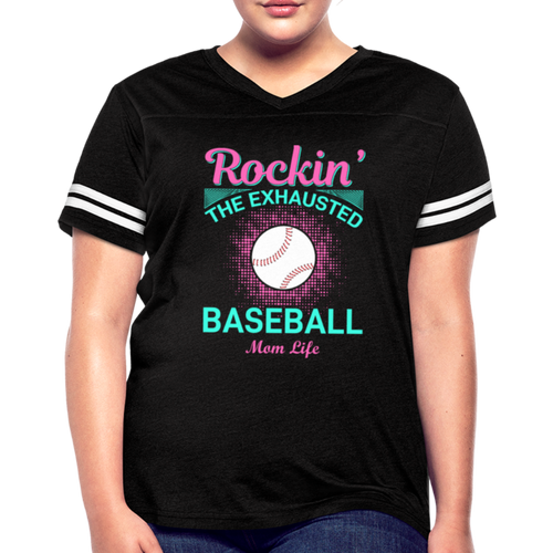 BASEBALL MOM LIFE Women’s Vintage Sport T-Shirt - black/white