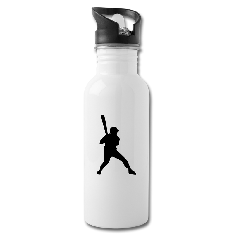 Throwing Baseball Water Bottle - white