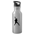 Throwing Baseball Water Bottle - silver