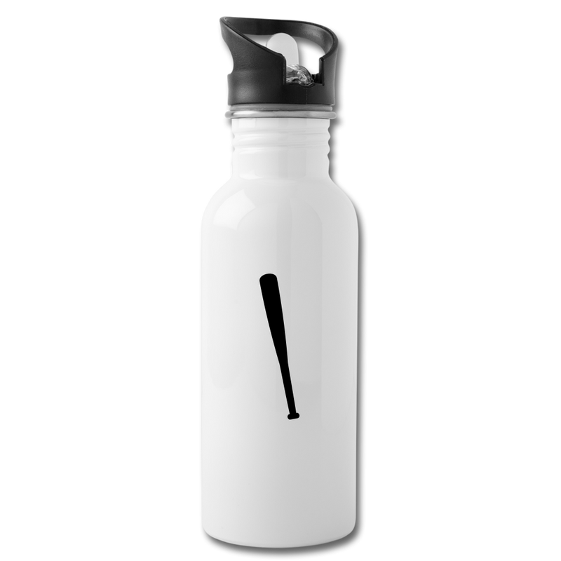 Baseball Bat Water Bottle - white
