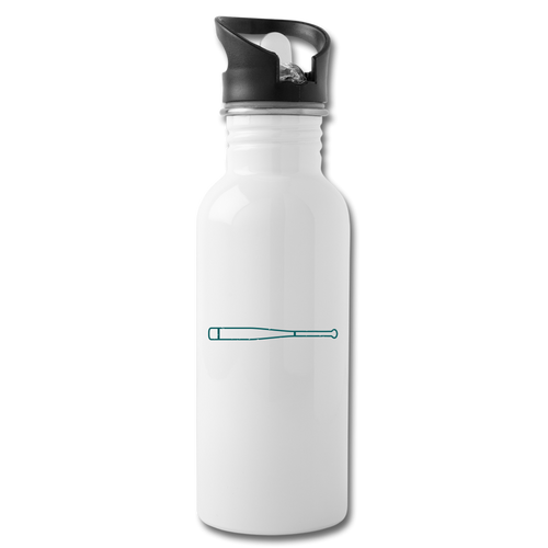 Baseball Ball Water Bottle - white