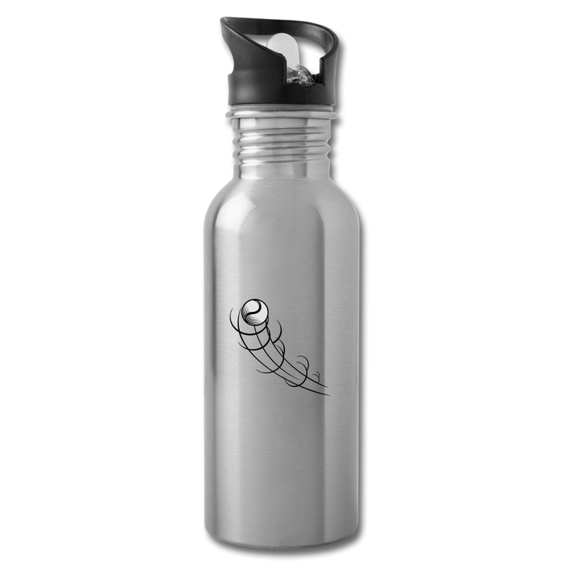 Flying Baseball Water Bottle - silver