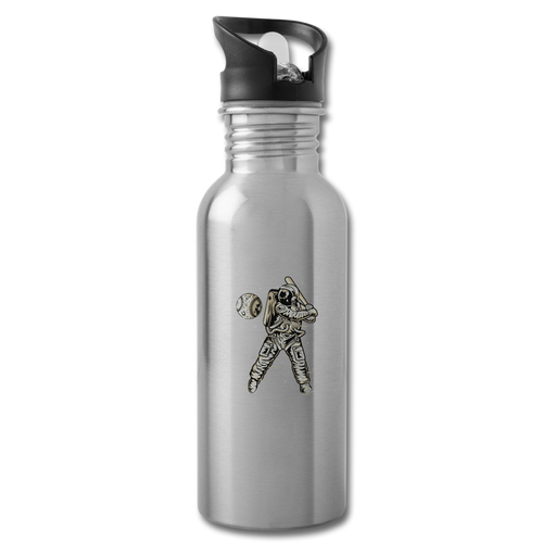 Space Baseball Water Bottle - silver