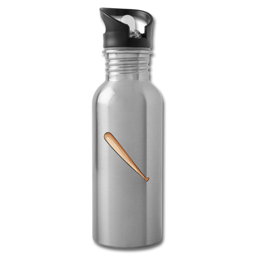 Wooden Baseball Bat Water Bottle - silver