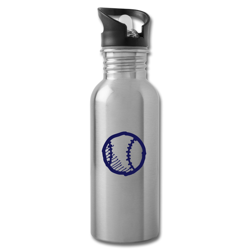 Baseball Water Bottle - silver