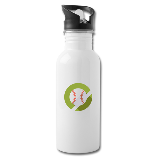 Baseball Water Bottle - white