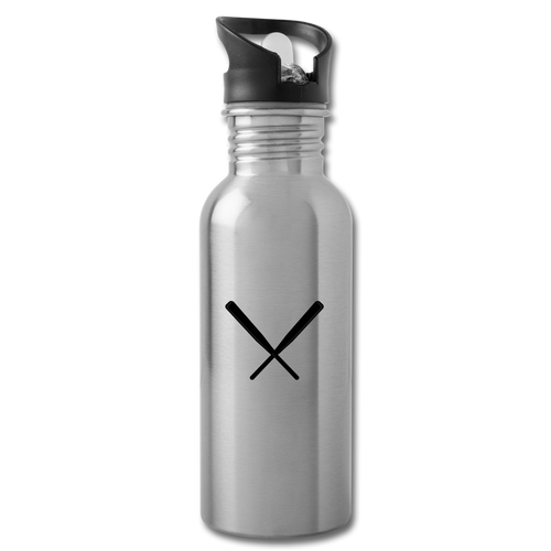 Baseball X Water Bottle - silver