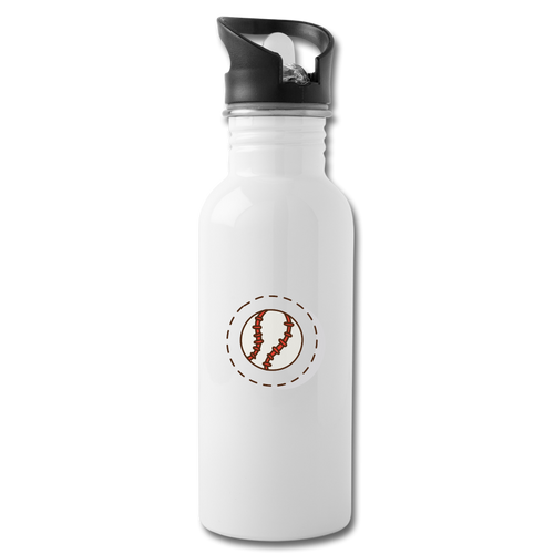 Baseball Water Bottle - white