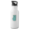 Peace Sign Water Bottle - white