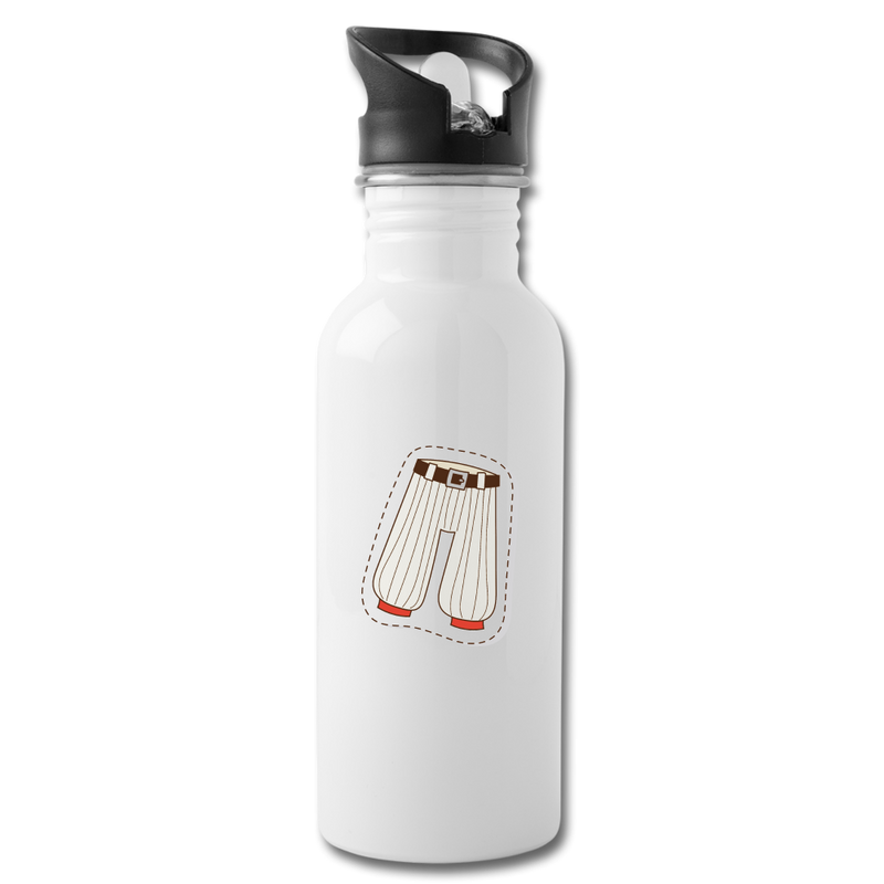 Baseball Trousers Water Bottle - white