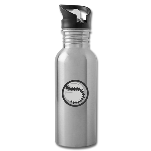 Baseball Water Bottle - silver