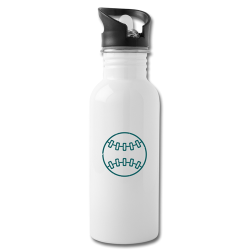 Baseball Water Bottle - white