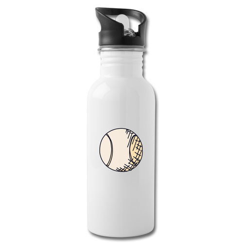 Baseball Water Bottle - white