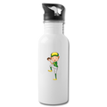 Kid Playing Baseball Water Bottle - white