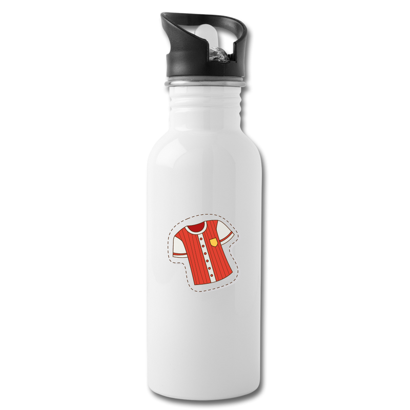 Baseball Jersey Water Bottle - white