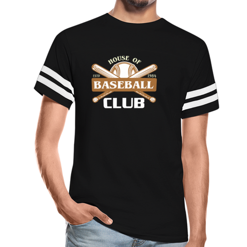 BASEBALL CLUB Vintage Sport T-Shirt - black/white