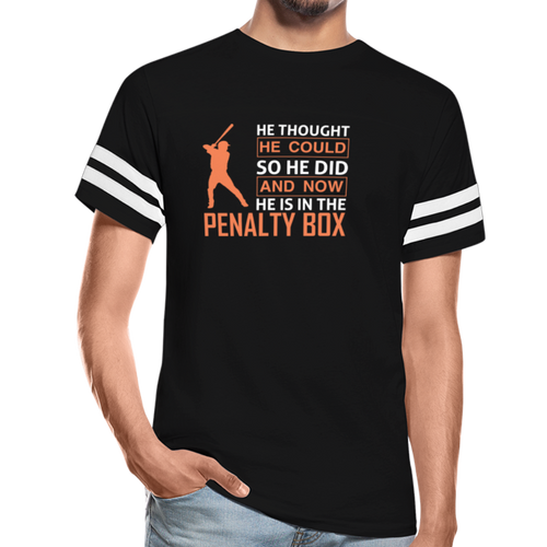 HE THOUGHT HE COULD Vintage Sport T-Shirt - black/white