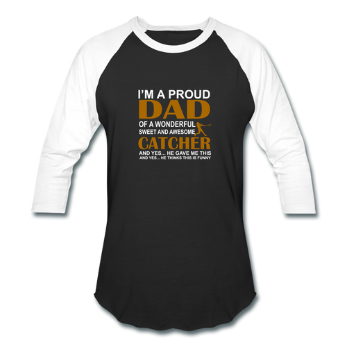 I'M A PROUD DAD Baseball T-Shirt - black/white
